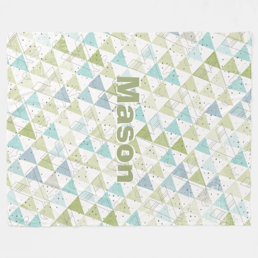 Gepersonaliseerde vreugdezaal Modern Teepee Patter Fleece Deken (Voorkant (Horizontaal))