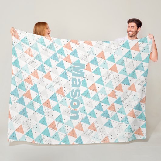 Gepersonaliseerde vreugdezaal Modern Teepee Patter Fleece Deken (In situ)