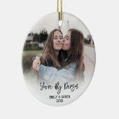 Gepersonaliseerde Vriend Foto Kerst Ornament (Rechts)