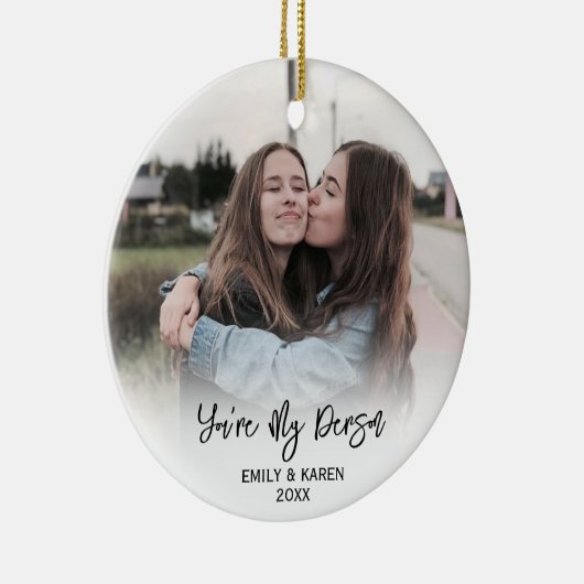 Gepersonaliseerde Vriend Foto Kerst Ornament (Rechts)