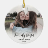 Gepersonaliseerde Vriend Foto Kerst Ornament (Voorkant)