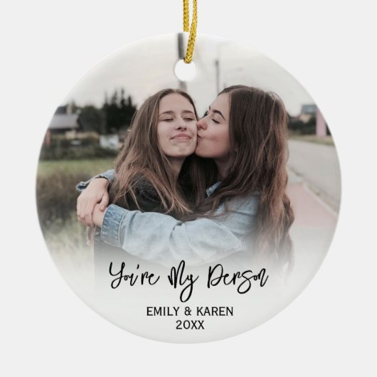Gepersonaliseerde Vriend Foto Kerst Ornament (Voorkant)