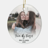 Gepersonaliseerde Vriend Foto Kerst Ornament (Links)