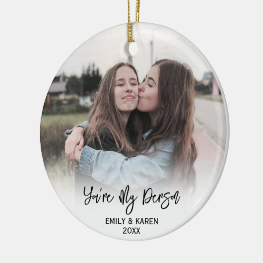 Gepersonaliseerde Vriend Foto Kerst Ornament (Links)