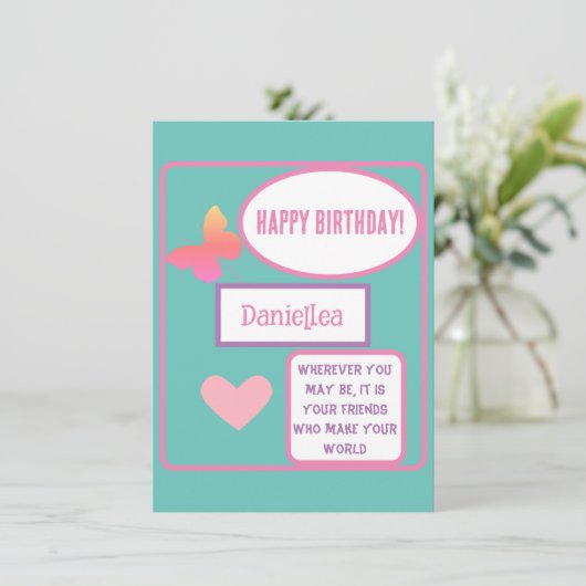Gepersonaliseerde Vriend Happy Birthday Greeting Kaart (Staand voorkant)