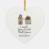 Gepersonaliseerde vriend over lange afstand keramisch ornament (Voorkant)