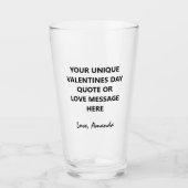 Gepersonaliseerde vriend Valentijnsdag Quote Beer Glas (Voorkant)