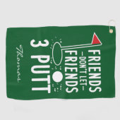 Gepersonaliseerde Vrienden laten vrienden niet 3 P Golfhanddoek (Horizontaal)