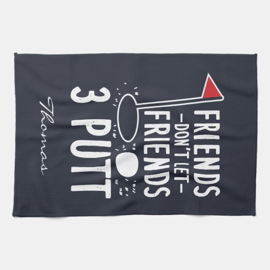 Gepersonaliseerde Vrienden laten vrienden niet 3 P Theedoek (Horizontaal)