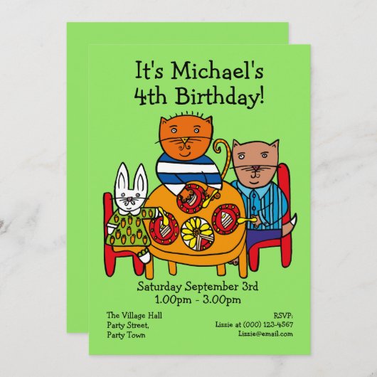 Gepersonaliseerde Vrienden Verjaardag Uitnodiging (Voorkant / Achterkant)