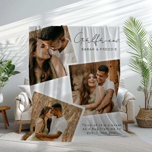 Gepersonaliseerde Vriendin 3 foto fleece deken