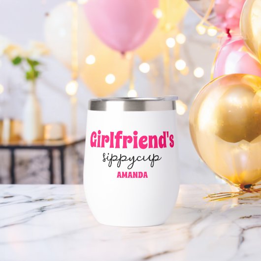 Gepersonaliseerde Vriendinnen Sippy Cup Wijndroogt (Vrijgezellenfeest)