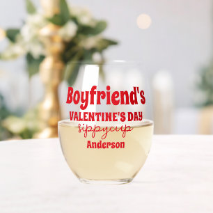 Gepersonaliseerde vriendje Valentijnsdag Sippy Cup Wijnglas Zonder Voet