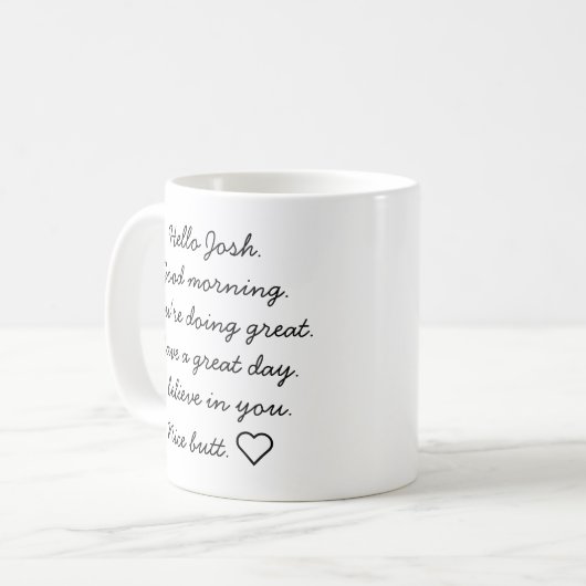 Gepersonaliseerde vriendjesgeschenk, Inspirerend m Koffiemok (Voorkant links)