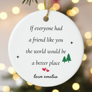 Gepersonaliseerde vriendschap Aangepaste naam Best Keramisch Ornament