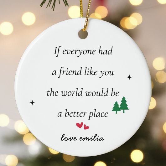Gepersonaliseerde vriendschap Aangepaste naam Best Keramisch Ornament