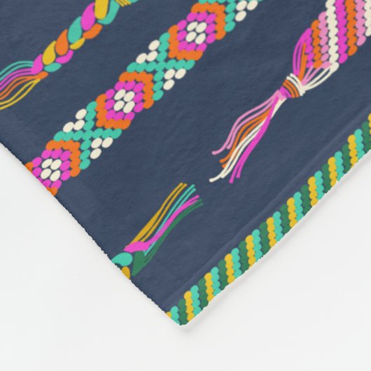 Gepersonaliseerde vriendschapsballetjes op marineb fleece deken (Hoek)