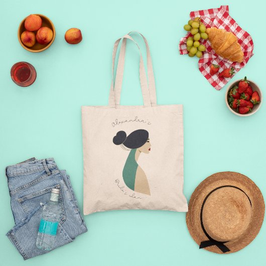 Gepersonaliseerde vrijgezelle hand-getekende parti tote bag