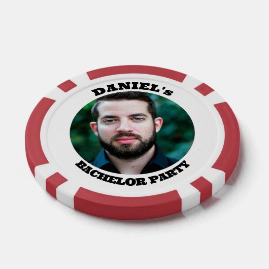 Gepersonaliseerde vrijgezellenfeest aangepaste fot poker chips (Enkel)