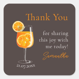 Gepersonaliseerde vrijgezellenfeest bedankjes vierkante sticker