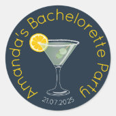 Gepersonaliseerde vrijgezellenfeest gunst ronde sticker (Voorkant)