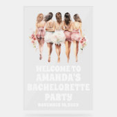 Gepersonaliseerde vrijgezellenfeest welkom acryl bord (Voorkant)