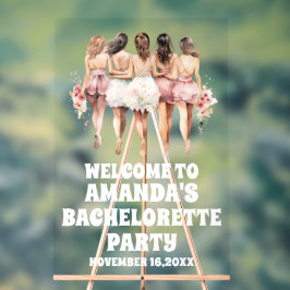 Gepersonaliseerde vrijgezellenfeest welkom acryl bord