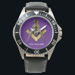 Gepersonaliseerde vrijmetselaarscadeaus | Vrijmets Horloge<br><div class="desc">Ontdek de perfecte mix van elegantie en symboliek met onze unieke vrijmetselaarscadeaus | Goud vrijmetselaarshorloge. Dit zorgvuldig vervaardigde uurwerk heeft een prachtige gouden afwerking en het iconische Masonic kompas embleem, waardoor het een vooraanstaand accessoire is voor elke vrijmetselaar. Ideaal voor speciale gelegenheden of als een gekoesterde aandenken, dit horloge combineert...</div>