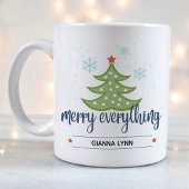 Gepersonaliseerde Vrolijk alles Evergreen Tree Koffiemok