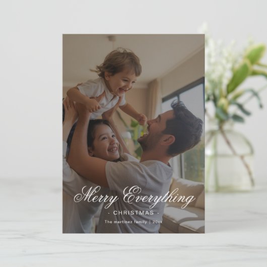 Gepersonaliseerde Vrolijk Alles Familie Kerstwagen Feestdagenkaart (Staand voorkant)