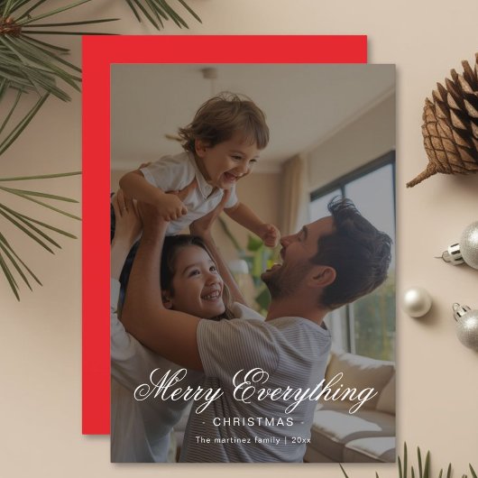 Gepersonaliseerde Vrolijk Alles Familie Kerstwagen Feestdagenkaart