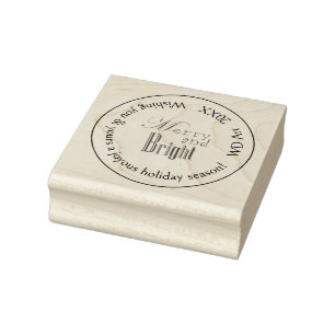 Gepersonaliseerde "vrolijk en helder" Kerstmis Rubberstempel