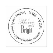 Gepersonaliseerde "vrolijk en helder" Kerstmis Rubberstempel (Afrduk)