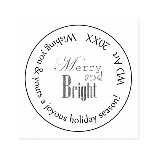 Gepersonaliseerde "vrolijk en helder" Kerstmis Rubberstempel (Afrduk)