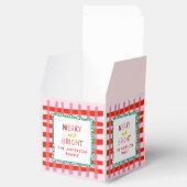 Gepersonaliseerde vrolijk en helder rood geruit bedankdoosjes (Geopend)