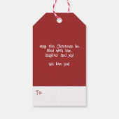 Gepersonaliseerde Vrolijk Kerstmis Schattige Sinte Cadeaulabel (Achterkant)