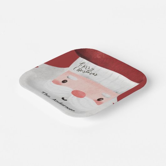 Gepersonaliseerde Vrolijk Kerstmis Schattige Sinte Papieren Bordje (Gebogen)