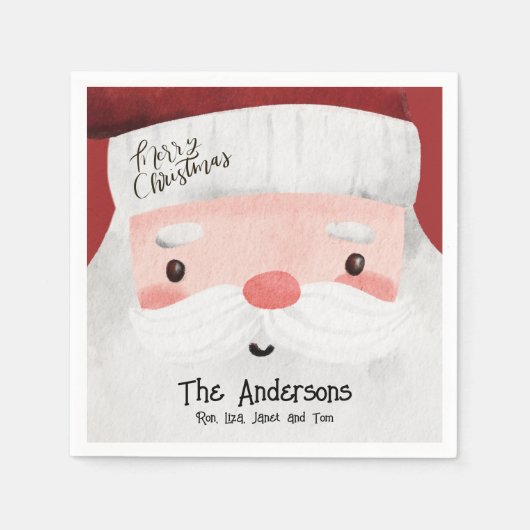 Gepersonaliseerde Vrolijk Kerstmis Schattige Sinte Servet (Voorkant)