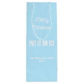 Gepersonaliseerde Vrolijk Kerstmis Wit Wijn Cadeautas (Achterkant)