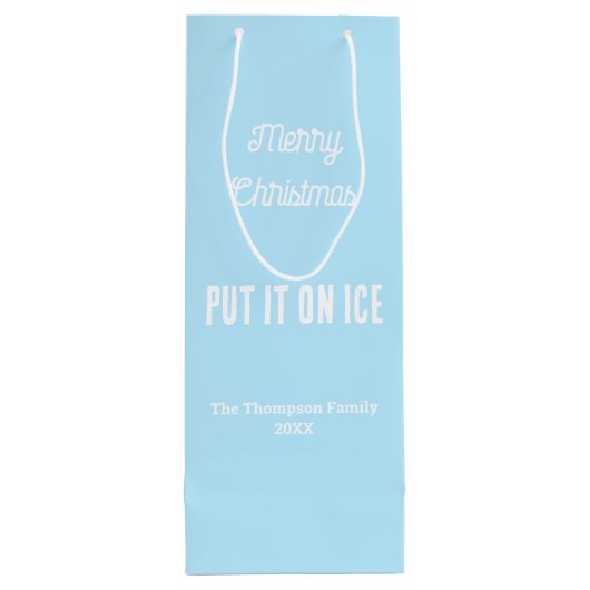 Gepersonaliseerde Vrolijk Kerstmis Wit Wijn Cadeautas (Achterkant)