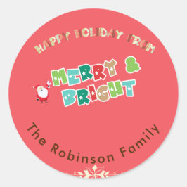 Gepersonaliseerde vrolijke en heldere familie ronde sticker