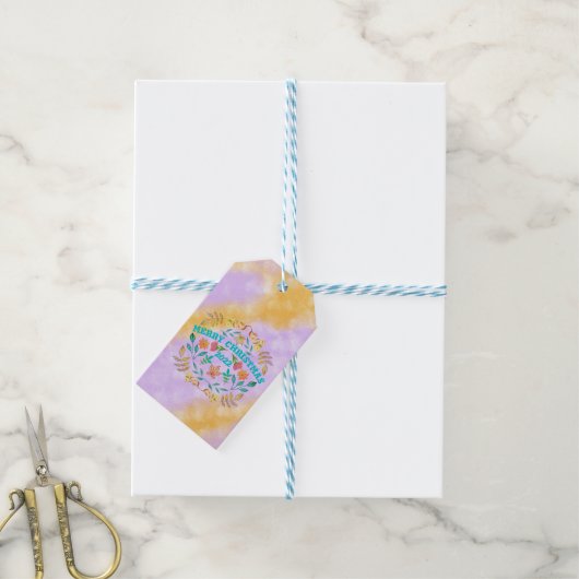 GEPERSONALISEERDE VROLIJKE KERST 20XX CADEAULABEL (Met Touw)