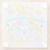 GEPERSONALISEERDE VROLIJKE KERST 20XX GLAZEN ONDERZETTER (Achterkant)