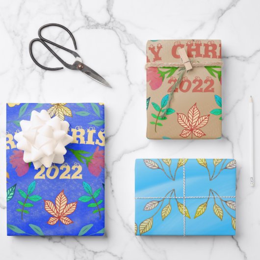 GEPERSONALISEERDE VROLIJKE KERST 20XX INPAKPAPIER VEL (Voorkant)