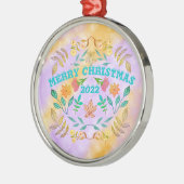 GEPERSONALISEERDE VROLIJKE KERST 20XX METALEN ORNAMENT (Links)