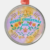 GEPERSONALISEERDE VROLIJKE KERST 20XX METALEN ORNAMENT (Voorkant)