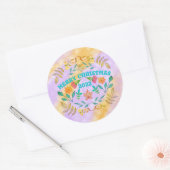 GEPERSONALISEERDE VROLIJKE KERST 20XX RONDE STICKER (Envelop)