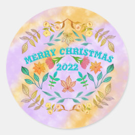 GEPERSONALISEERDE VROLIJKE KERST 20XX RONDE STICKER
