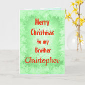 Gepersonaliseerde vrolijke kerst broeder kaart (Gele Bloem)