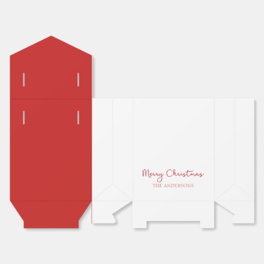 Gepersonaliseerde vrolijke kerst Coquette Bow Tren Bedankdoosjes (Ongevouwen)